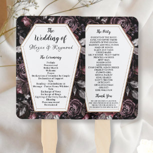 Gothic Wedding Black Vintag Coffin Programm Hand Fächer