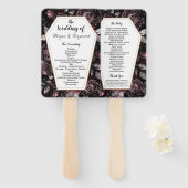 Gothic Wedding Black Vintag Coffin Programm Hand Fächer (Vorne und Hinten)