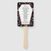 Gothic Wedding Black Vintag Coffin Programm Hand Fächer (Rückseite)