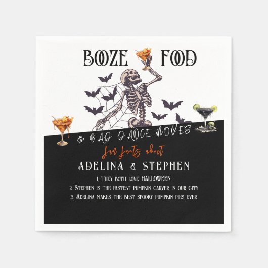 Gothic Wedding Booze Food Bad Dance bewegt Spaß Fa Serviette (Vorderseite)
