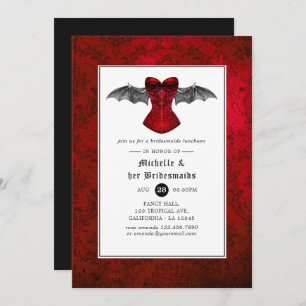 Gothic Wedding Bridesmaids Luncheon Einladung