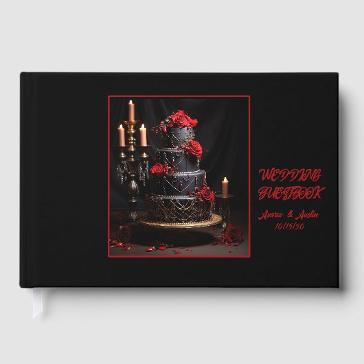 Gothic Wedding Cake Guestbook Gästebuch (Vorderseite)