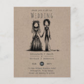 Gothic Wedding Cartoon Bride Groom Fun Handgezeich (Vorderseite)