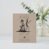 Gothic Wedding Cartoon Bride Groom Handgezeichnet (Stehend Vorderseite)