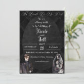 Gothic Wedding Dark Wedding Einladung (Stehend Vorderseite)