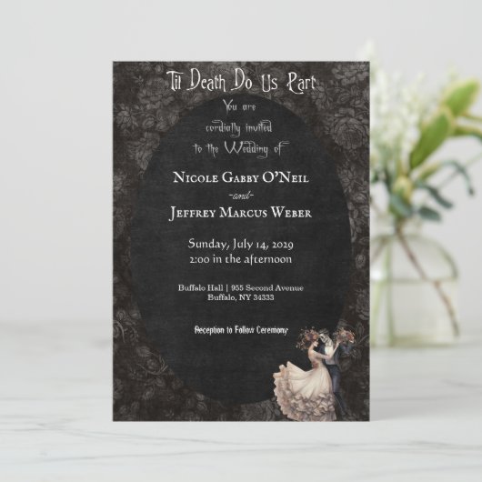 Gothic Wedding Dark Wedding Einladung (Stehend Vorderseite)