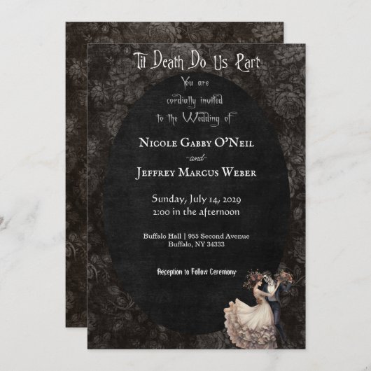 Gothic Wedding Dark Wedding Einladung (Vorne/Hinten)
