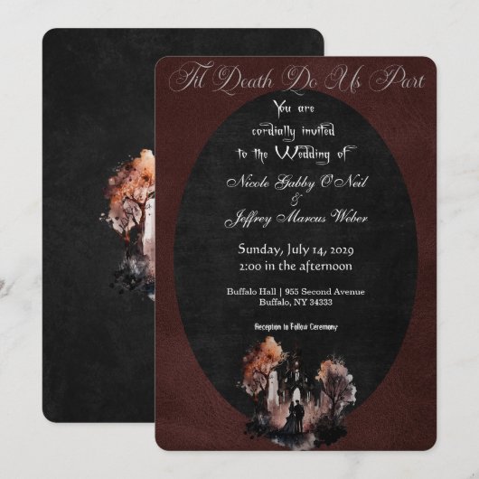 Gothic Wedding Dark Wedding Einladung (Vorne/Hinten)