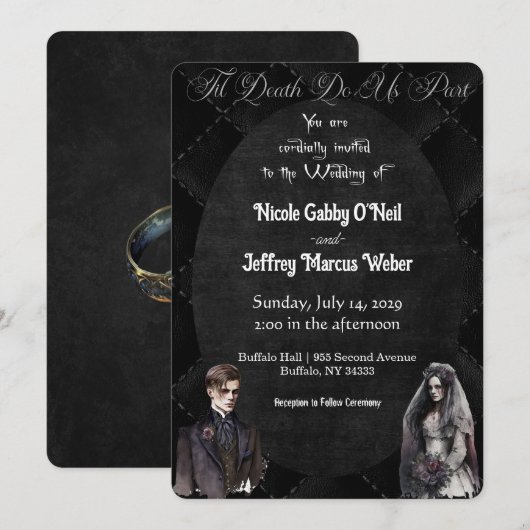 Gothic Wedding Dark Wedding Einladung (Vorne/Hinten)