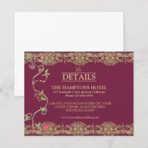 Gothic Wedding Details Card