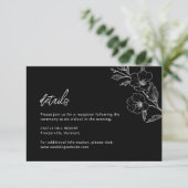 Gothic Wedding Details Enclosure Card Dankeskarte (Stehend Vorderseite)