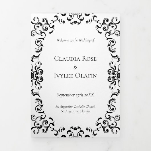 Gothic Wedding Dreifach-gefaltete Programmkarte (Cover)