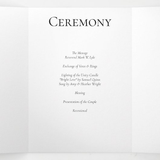 Gothic Wedding Dreifach-gefaltete Programmkarte (Innenseite Mitte)