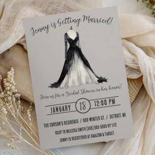 Gothic Wedding Dress Brautparty Einladung