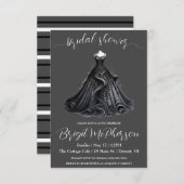 Gothic Wedding Dress, Bridal Gown, Brautparty Einladung (Vorne/Hinten)