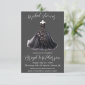 Gothic Wedding Dress, Bridal Gown, Brautparty Einladung (Stehend Vorderseite)