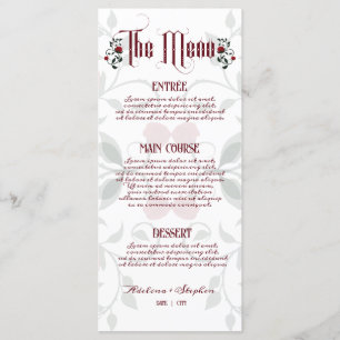 Gothic Wedding Dripping Rote Rosen Moody Wedding Menükarte