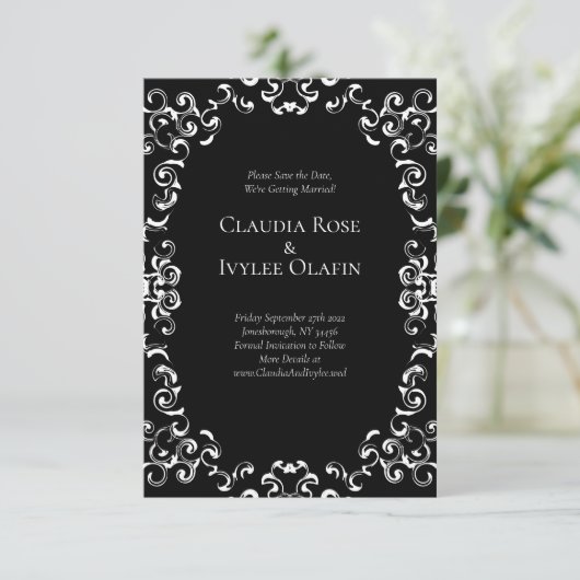 Gothic Wedding Einladung (Stehend Vorderseite)