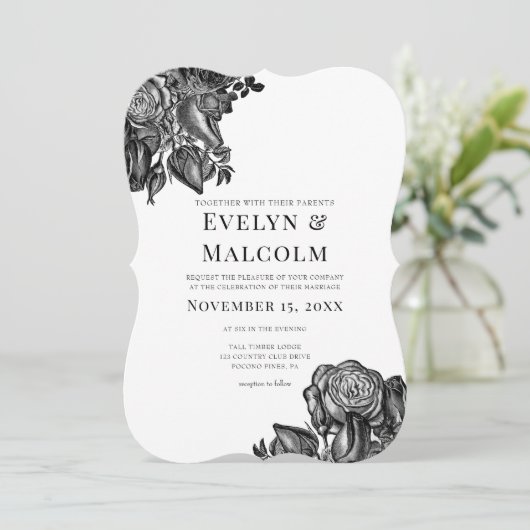 Gothic Wedding Einladung (Stehend Vorderseite)