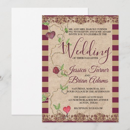 Gothic Wedding Einladung (Vorne/Hinten)