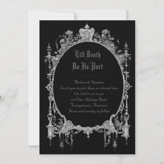 Gothic Wedding Einladung | Bis der Tod uns Teil ma (Vorderseite)