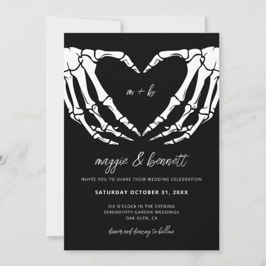 Gothic Wedding Einladung Halloween Hochzeitseinlad (Vorderseite)