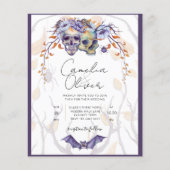 Gothic Wedding Einladung Lila Orange Skulls (Vorderseite)