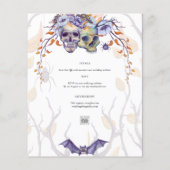 Gothic Wedding Einladung Lila Orange Skulls Flyer (Hinten)
