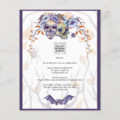 Gothic Wedding Einladung Lila Orange Skulls Flyer (Hinten)