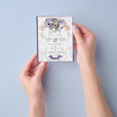 Gothic Wedding Einladung Lila Orange Skulls Flyer (Gruppe)