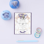 Gothic Wedding Einladung Lila Orange Skulls Flyer (Einzeln)