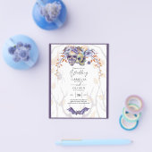 Gothic Wedding Einladung Lila Orange Skulls Flyer (Einzeln)