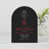 Gothic Wedding Einladung mit QR Code (Stehend Vorderseite)
