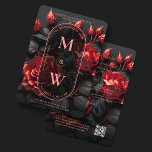 Gothic Wedding Elegante Black Rote Rosen Boho Luxe Einladung<br><div class="desc">Erleben Sie ein kühnes und elegantes Party mit unserer gotischen Hochzeitsfeier in eleganten Schwarzen Rote Rosen. Diese Einladung,  die mit QR-Code vollständig an Ihren individuellen Stil angepasst werden kann,  ist der perfekte Weg,  um eine Aussage zu Ihrem besonderen Tag zu machen.</div>