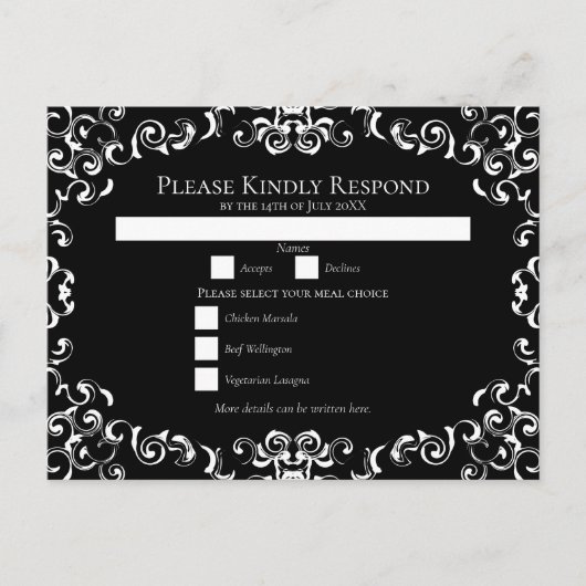 Gothic Wedding Feiertagspostkarte (Vorderseite)