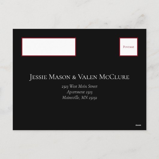 Gothic Wedding Feiertagspostkarte (Rückseite)