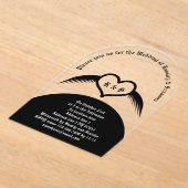 Gothic Wedding Flügelherz Mit Monogramm Acryleinladungen (Ablage )