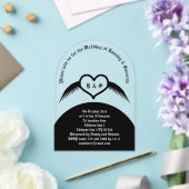 Gothic Wedding Flügelherz Mit Monogramm Acryleinladungen (Insitu (Hochzeit))