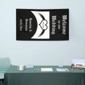 Gothic Wedding Flügelherz Mit Monogramm Banner (Messeveranstaltung)
