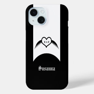 Gothic Wedding Flügelherz Mit Monogramm Case-Mate iPhone Hülle