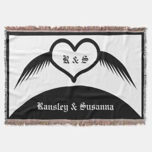 Gothic Wedding Flügelherz Mit Monogramm Decke