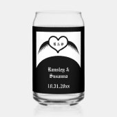 Gothic Wedding Flügelherz Mit Monogramm Dosenglas (Vorderseite)