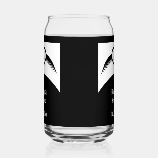 Gothic Wedding Flügelherz Mit Monogramm Dosenglas (Rechts)