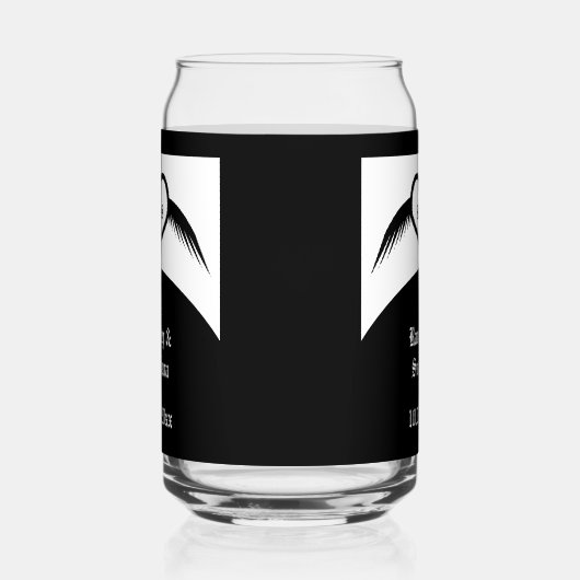 Gothic Wedding Flügelherz Mit Monogramm Dosenglas (Links)