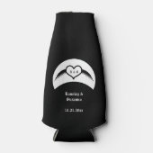 Gothic Wedding Flügelherz Mit Monogramm Flaschenkühler (Vorderseite)