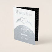Gothic Wedding Flügelherz Mit Monogramm Folienkarte (Vorderseite)