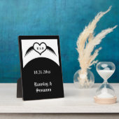 Gothic Wedding Flügelherz Mit Monogramm Fotoplatte (Seite)