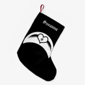 Gothic Wedding Flügelherz Mit Monogramm Kleiner Weihnachtsstrumpf (Vorderansicht (hängend))