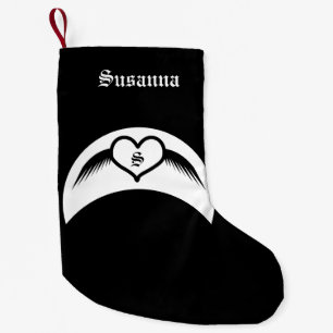 Gothic Wedding Flügelherz Mit Monogramm Kleiner Weihnachtsstrumpf
