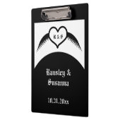 Gothic Wedding Flügelherz Mit Monogramm Klemmbrett (Links)